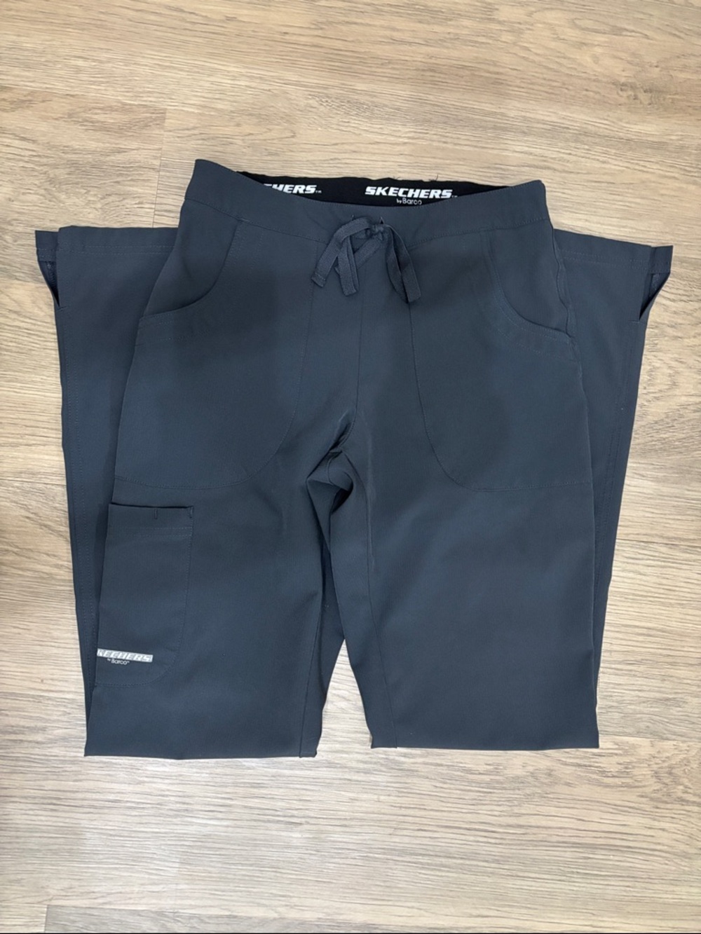 Skechers Gray Drawstring Pocket Scrub Pants